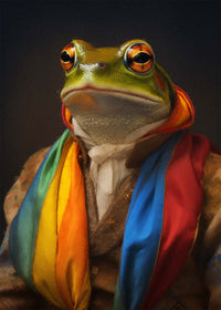 Rainbow Frog Animal Portrait Print