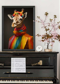 Rainbow Giraffe Animal Portrait Print