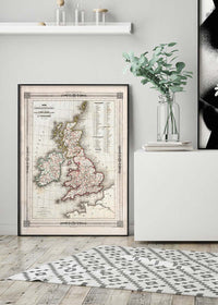 1852 Vuillemin Map of the British Isles