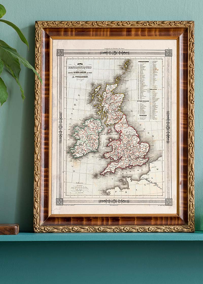 1852 Vuillemin Map of the British Isles