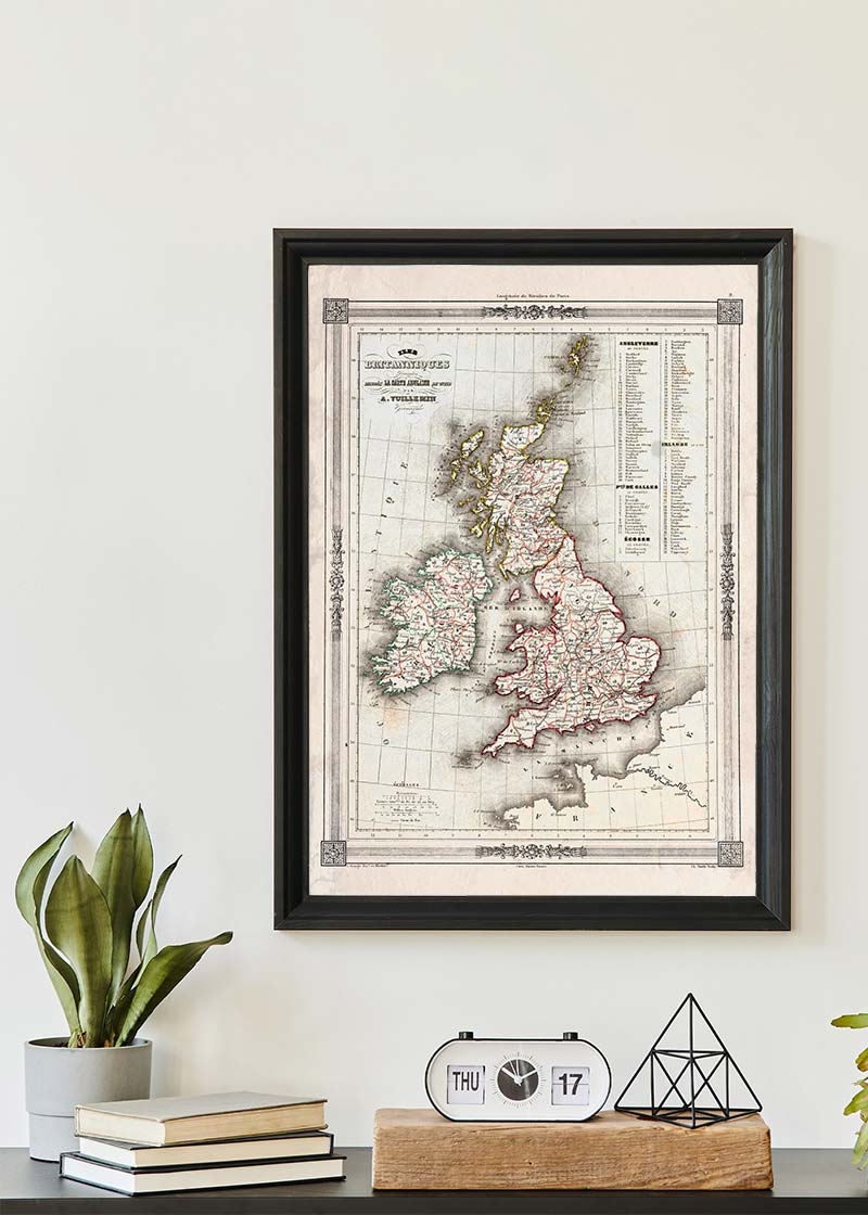 1852 Vuillemin Map of the British Isles
