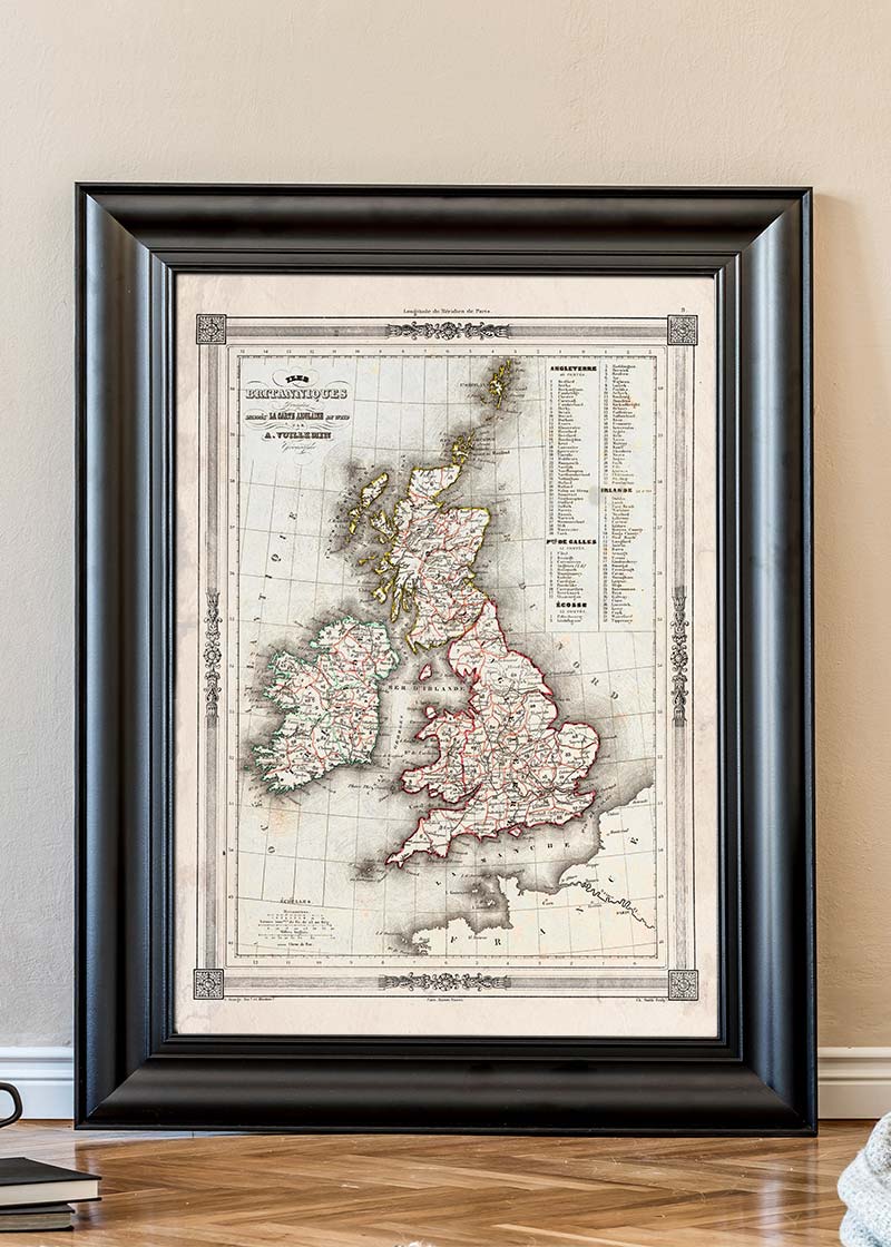 1852 Vuillemin Map of the British Isles