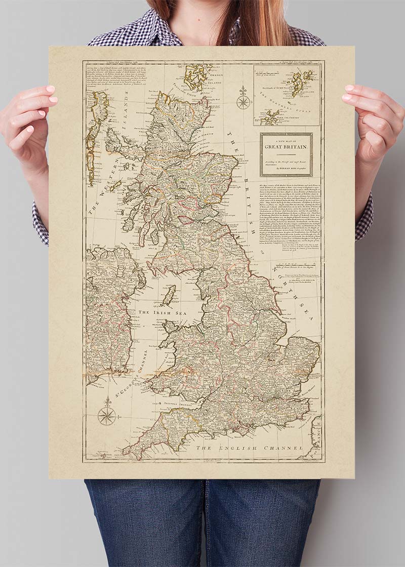 A new map of Great Britain by Herman Moll