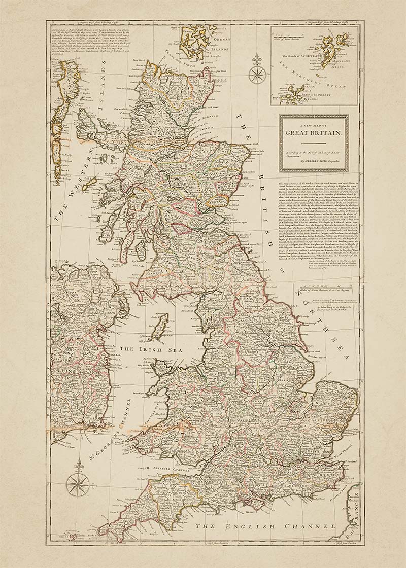 A new map of Great Britain by Herman Moll