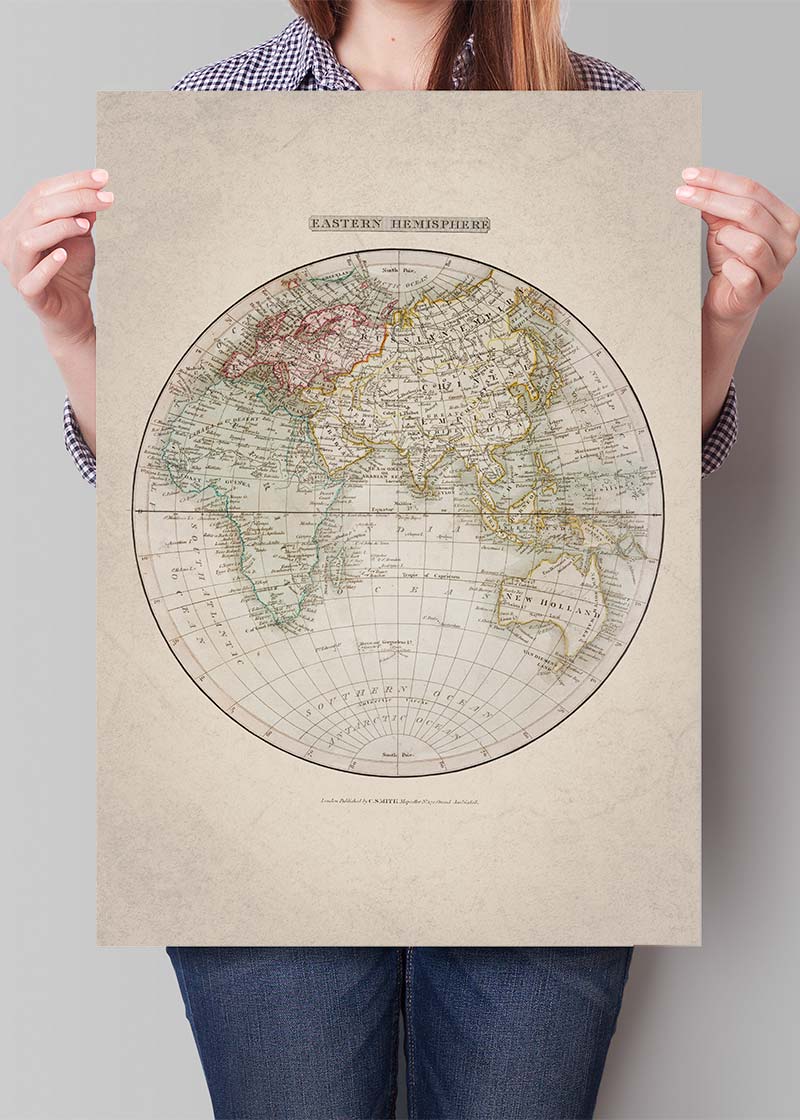 Eastern Hemisphere Map from 1808