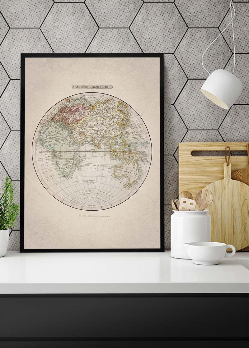 Eastern Hemisphere Map from 1808