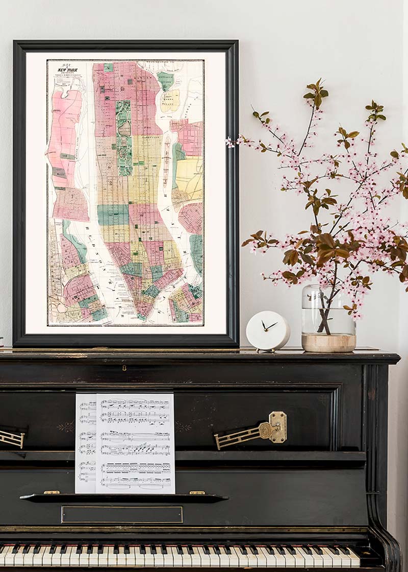 1869 New York City and Vicinity Map by Matthew Dripps