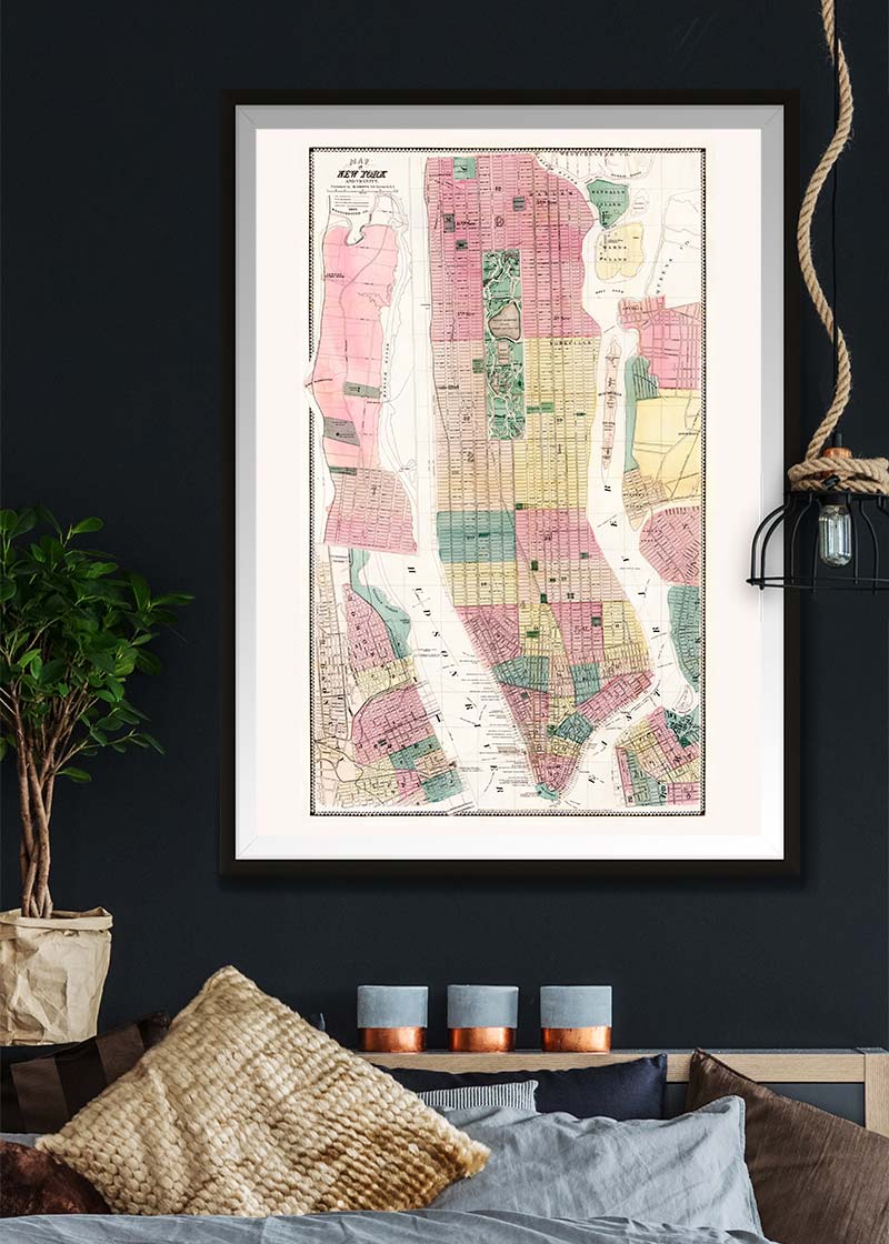 1869 New York City and Vicinity Map by Matthew Dripps