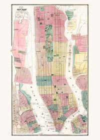 1869 New York City and Vicinity Map by Matthew Dripps
