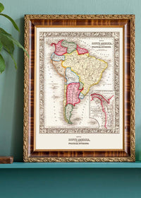 1863 Map of South America and Political Divisions