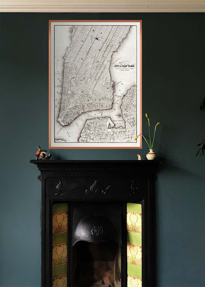 1850 New York City Map Black and White