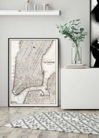 1850 New York City Map Black and White