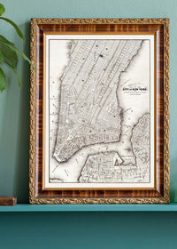 1850 New York City Map Black and White