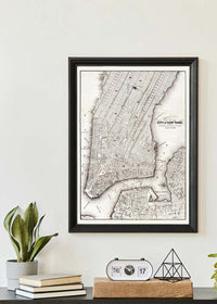 1850 New York City Map Black and White
