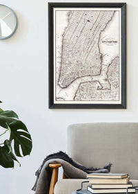 1850 New York City Map Black and White