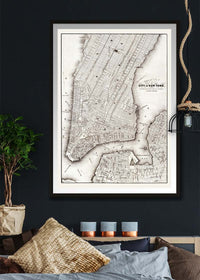 1850 New York City Map Black and White