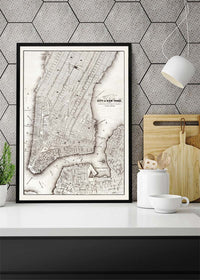 1850 New York City Map Black and White