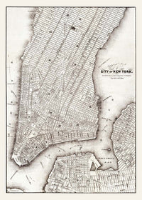 1850 New York City Map Black and White