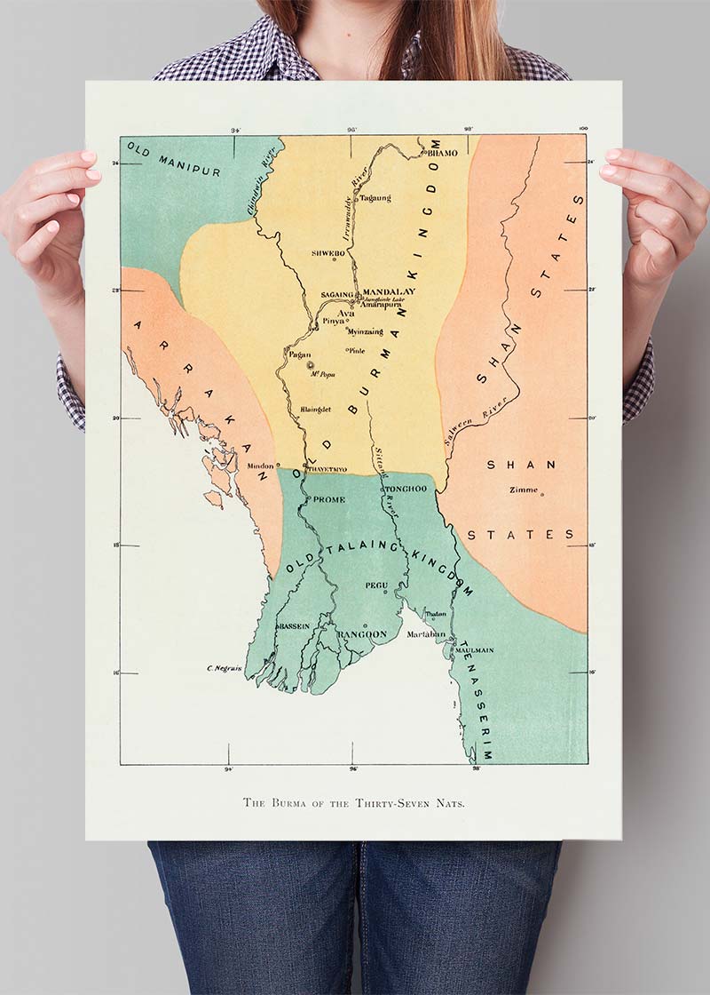 Map of the old Burman kingdom from 1906