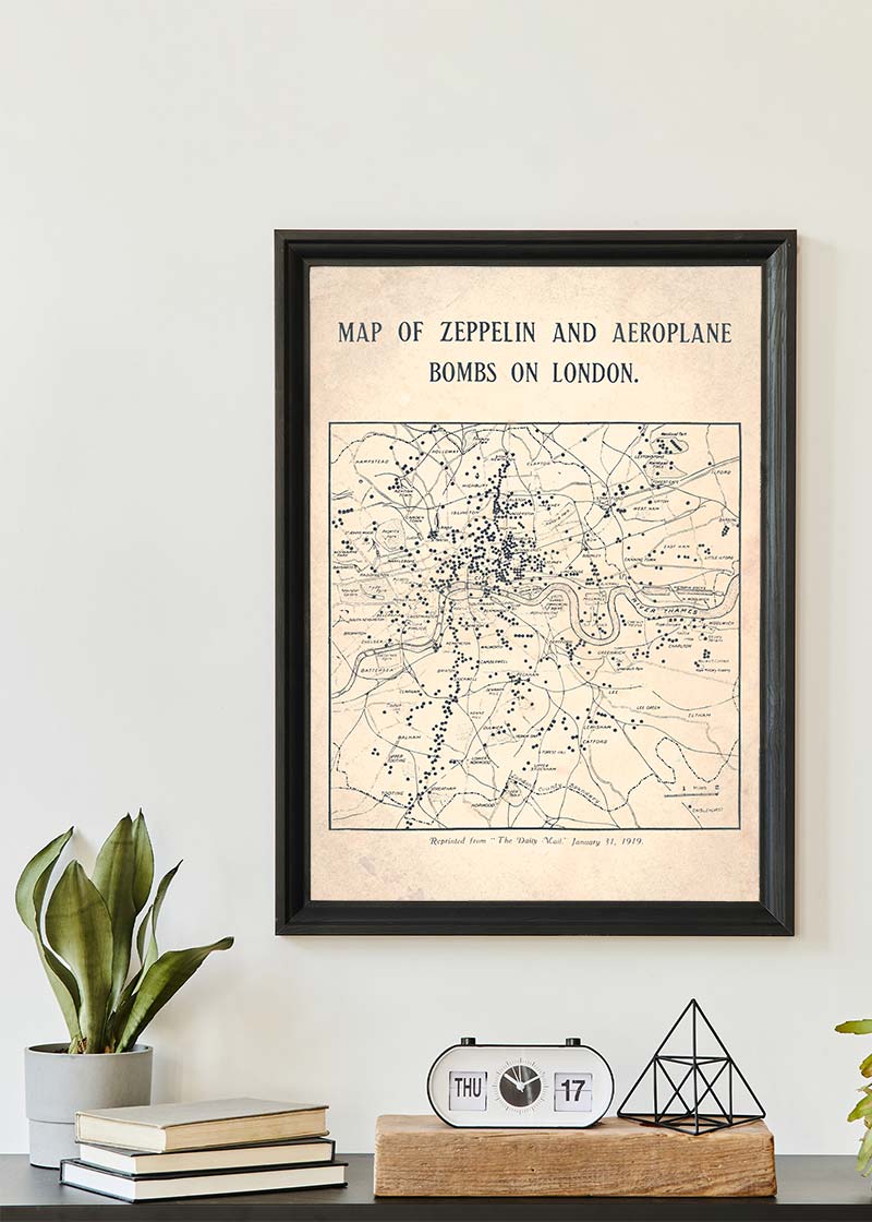 A Map of Bombs on London 1919