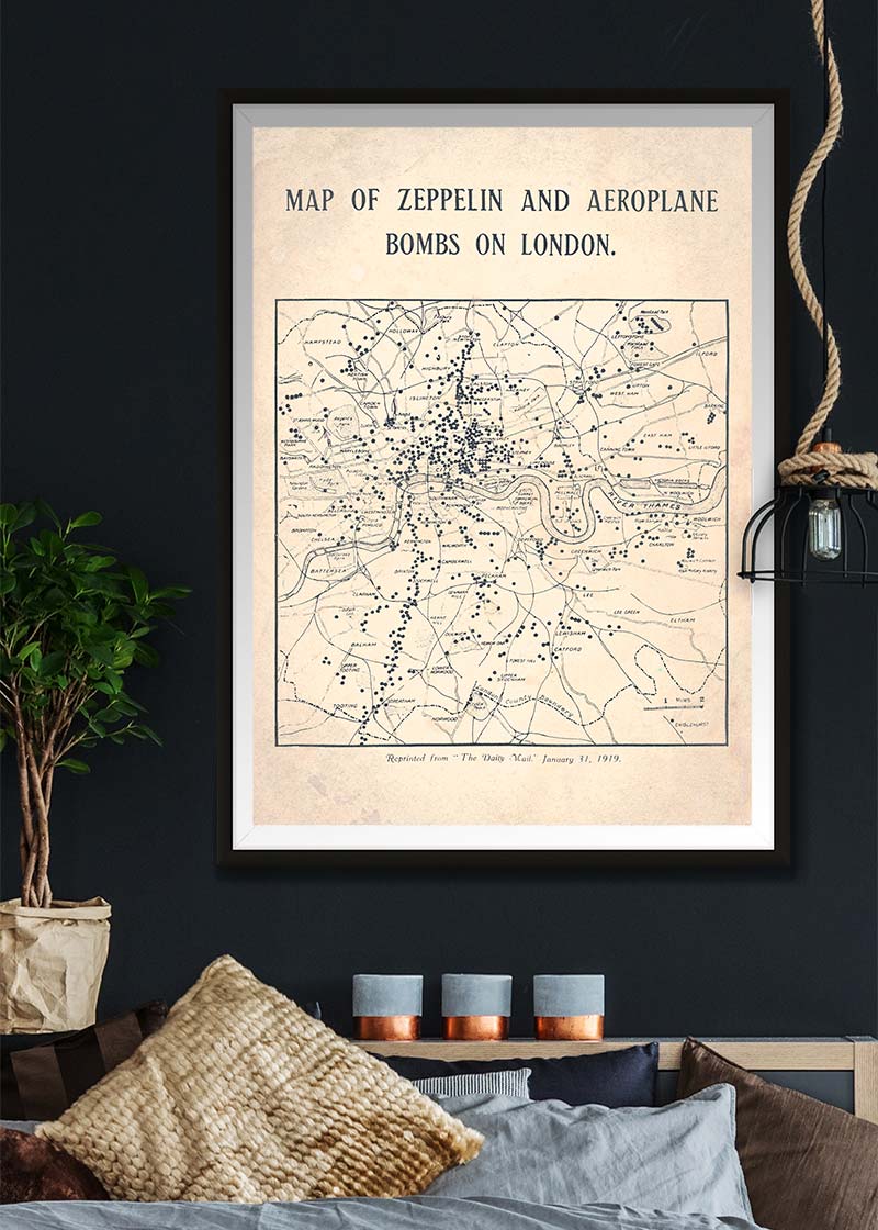 A Map of Bombs on London 1919