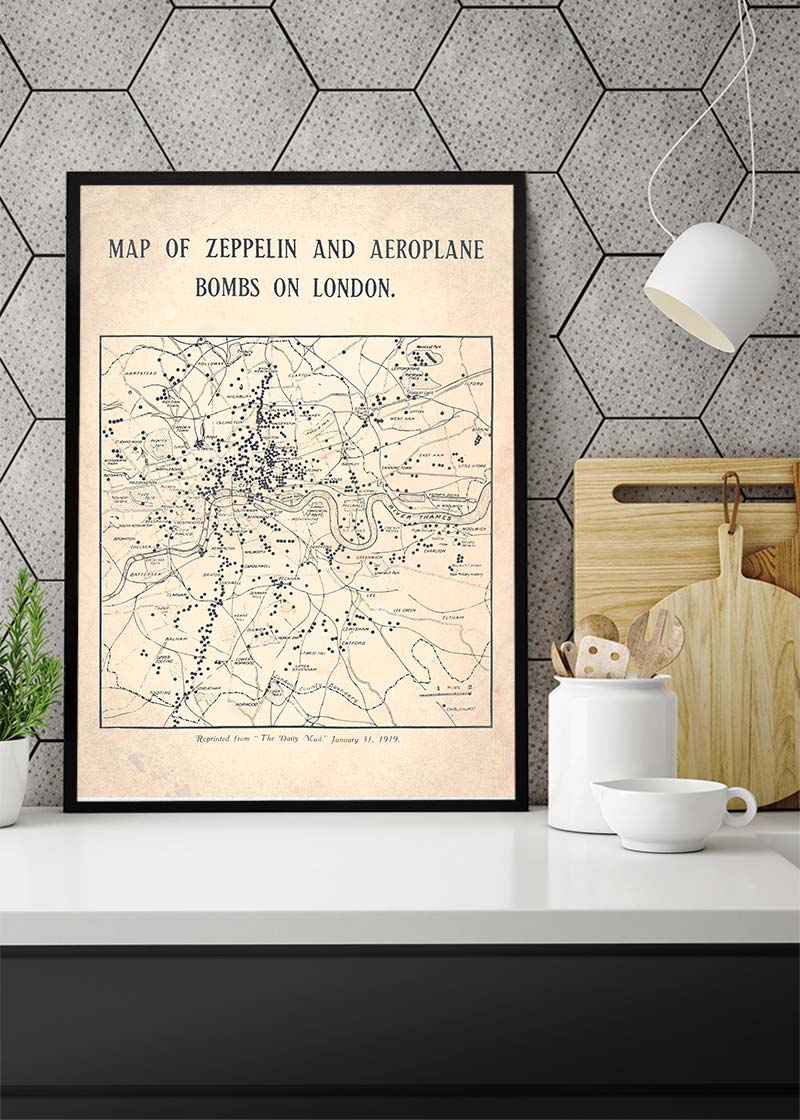 A Map of Bombs on London 1919