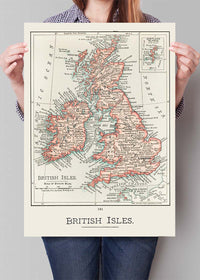 A cartographic map of the British Isles published in 1900