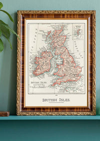 A cartographic map of the British Isles published in 1900