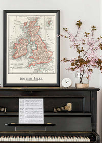 A cartographic map of the British Isles published in 1900