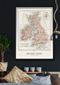 A cartographic map of the British Isles published in 1900