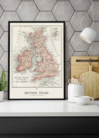 A cartographic map of the British Isles published in 1900
