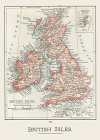 A cartographic map of the British Isles published in 1900