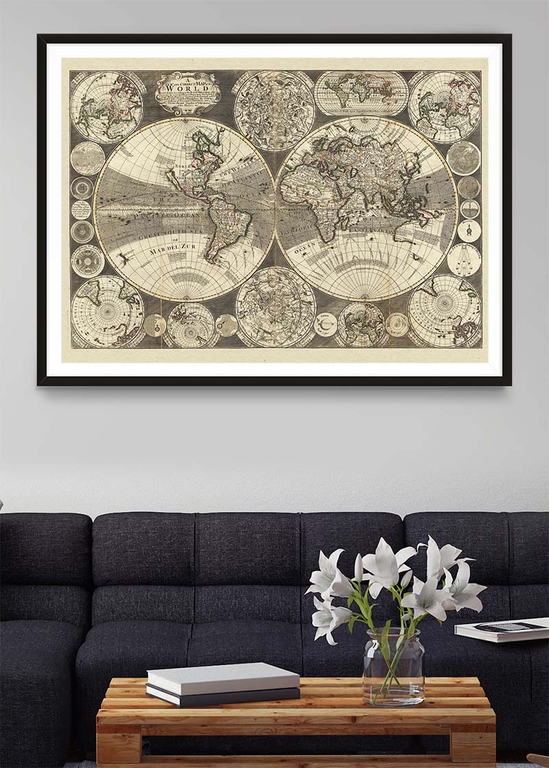 New Correct Map of the World from 1702