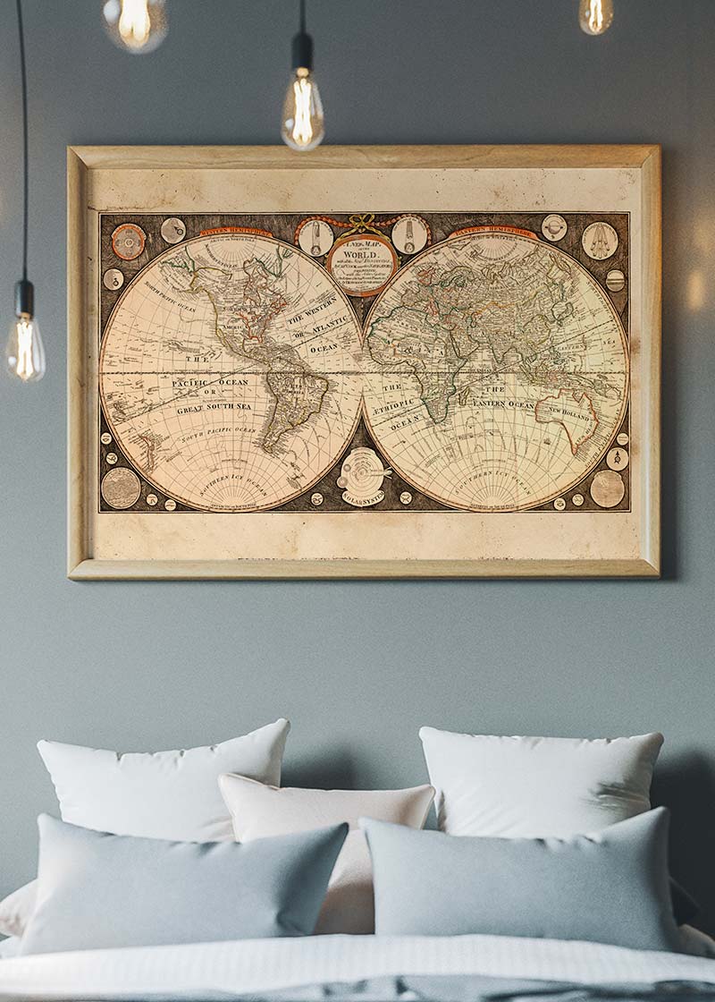 Captain Cook new Discoveries World Map 1799