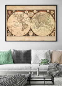 Captain Cook new Discoveries World Map 1799