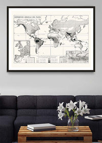 Annual Rainfall Distribution World Map in French