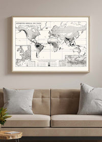 Annual Rainfall Distribution World Map in French