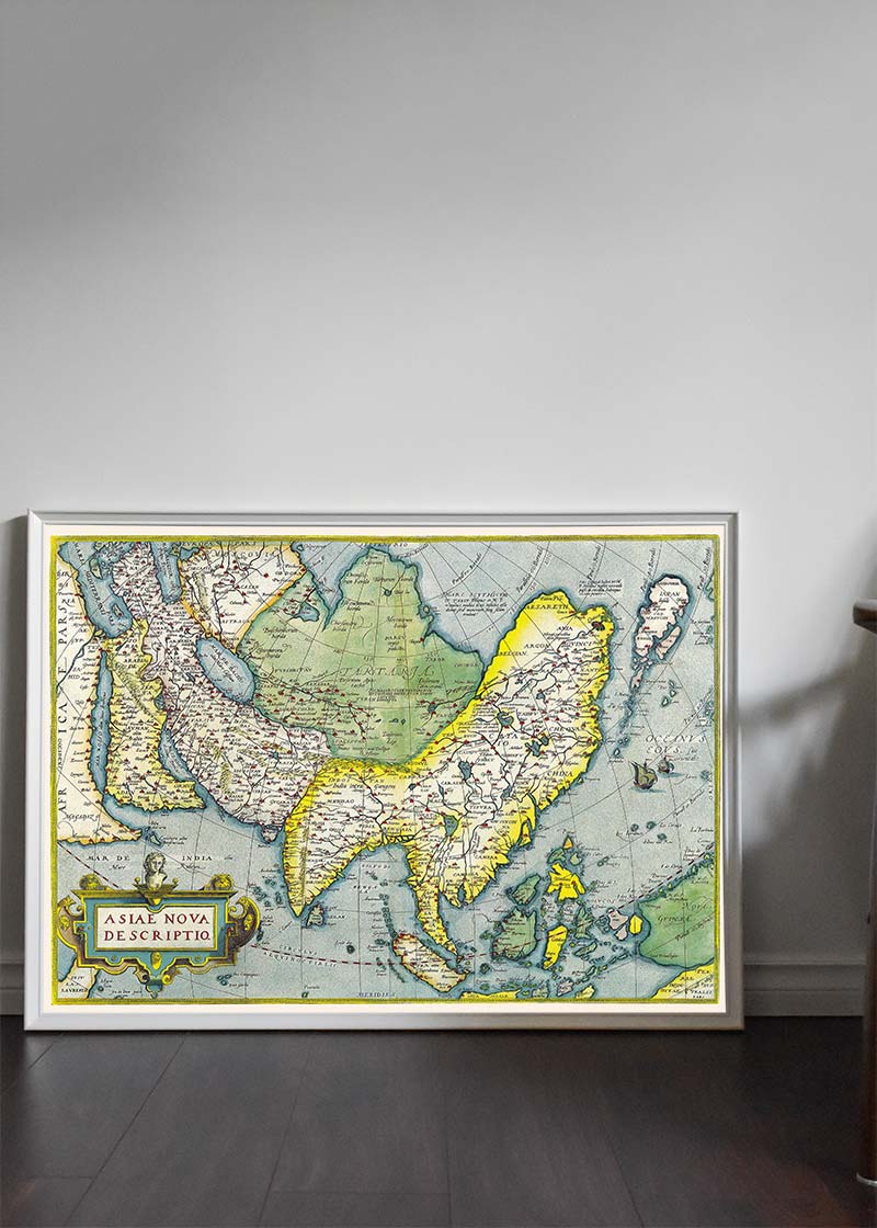 Antique Maps of Asia Abraham Ortelius from 1570