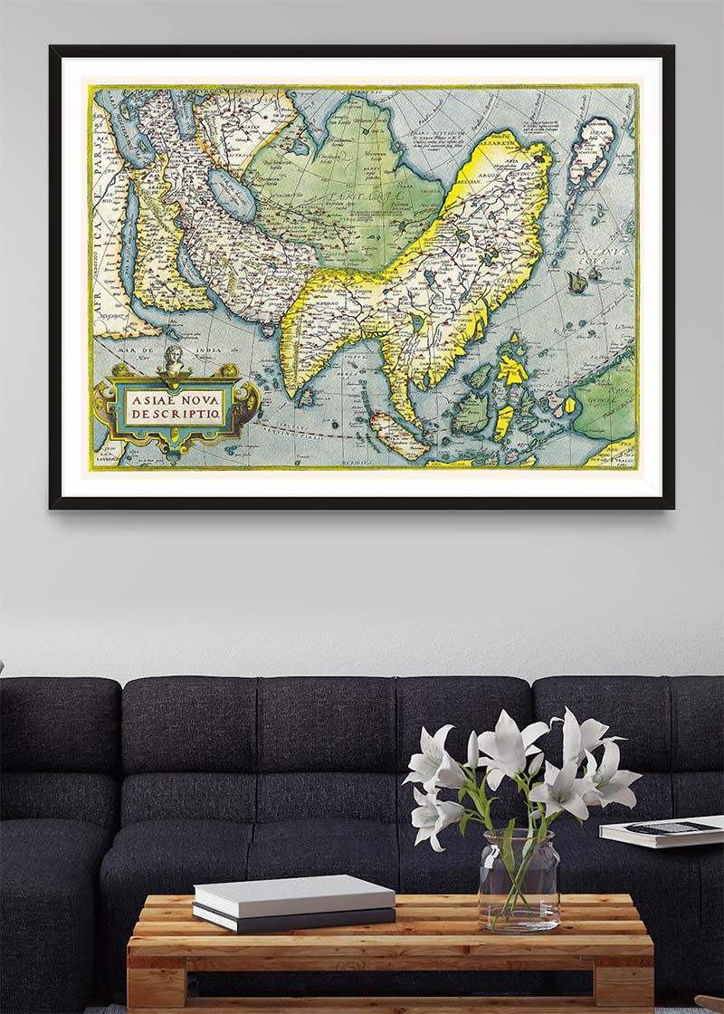 Antique Maps of Asia Abraham Ortelius from 1570