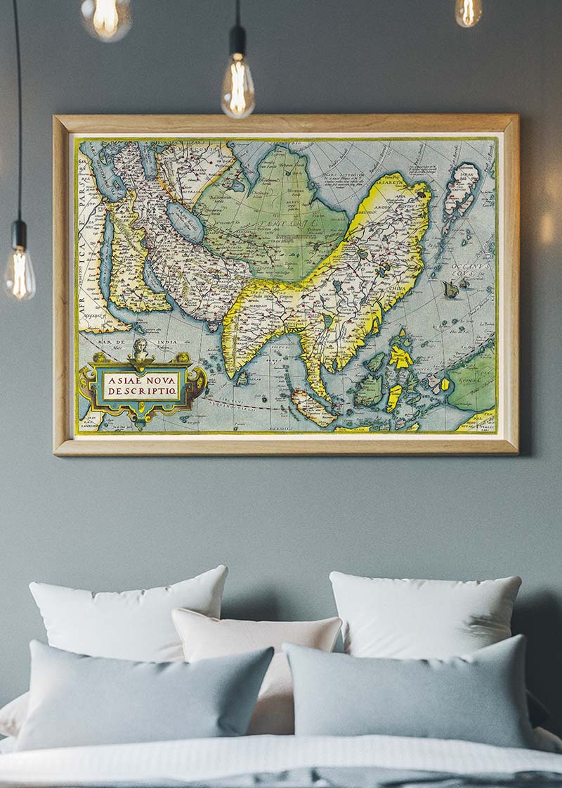 Antique Maps of Asia Abraham Ortelius from 1570