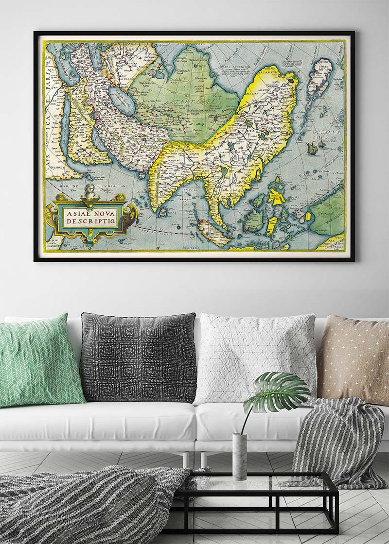 Antique Maps of Asia Abraham Ortelius from 1570