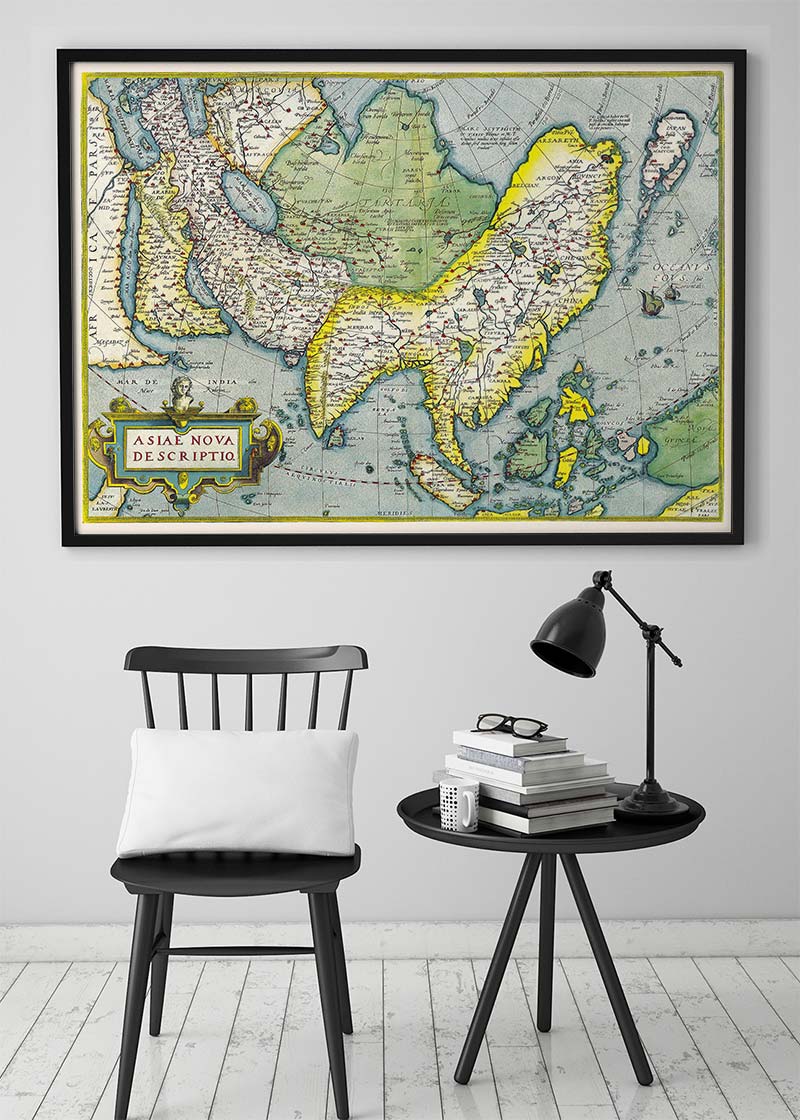 Antique Maps of Asia Abraham Ortelius from 1570