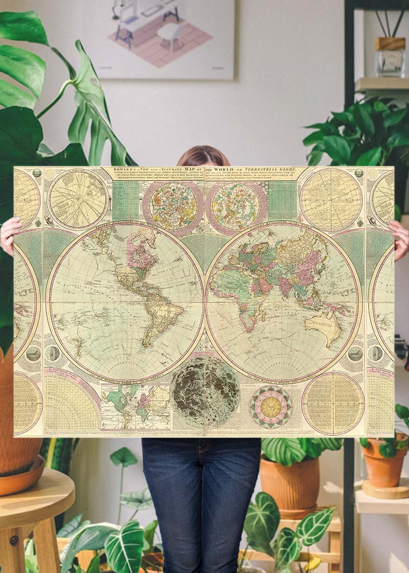 Bowles New and Accurate Map of the World by Dialing