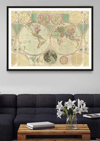 Bowles New and Accurate Map of the World by Dialing