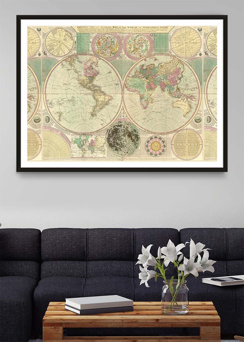 Bowles New and Accurate Map of the World by Dialing