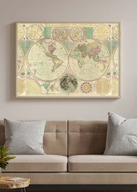 Bowles New and Accurate Map of the World by Dialing