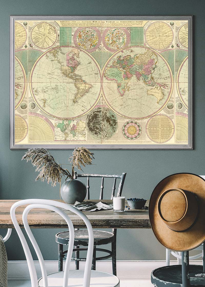 Bowles New and Accurate Map of the World by Dialing