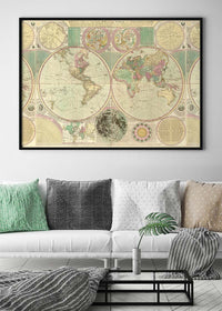 Bowles New and Accurate Map of the World by Dialing