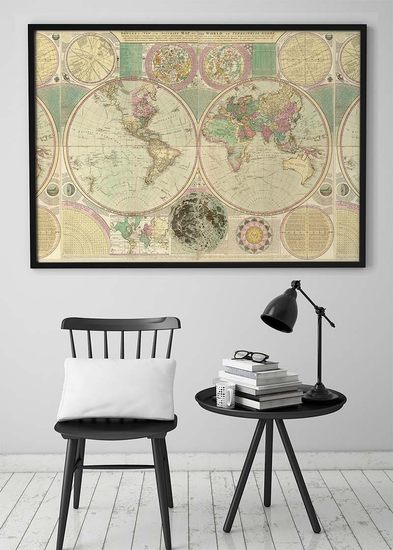 Bowles New and Accurate Map of the World by Dialing