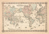 Coltons Map of the World on Mercators Projection 1858
